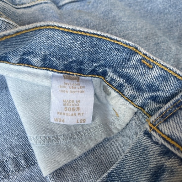 Levis 505 Regular Fit Mens Blue Jeans Size 34x29 - Picture 5 of 5